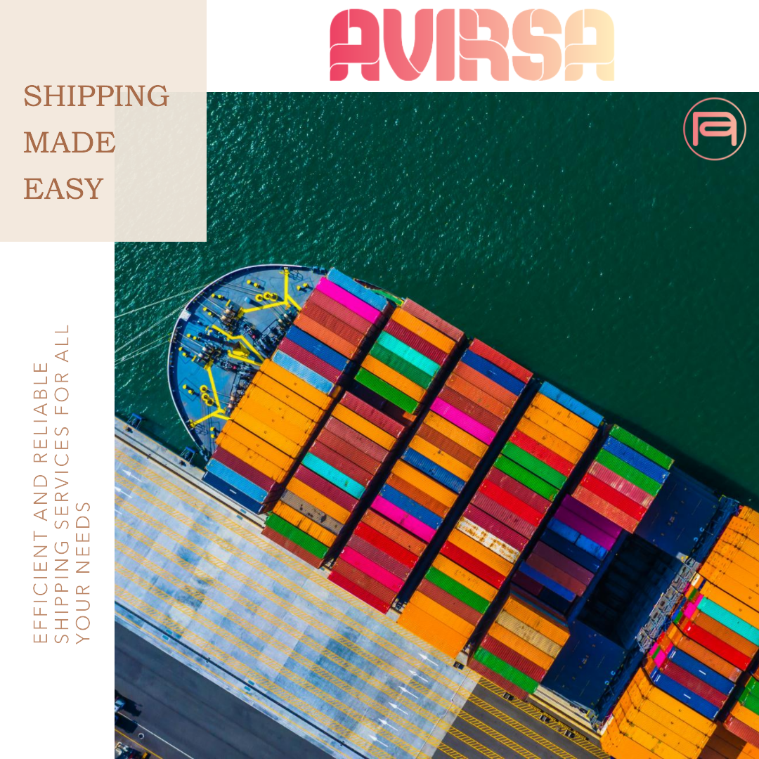 a shipping Instagram post with a conatiner ship or port with containers